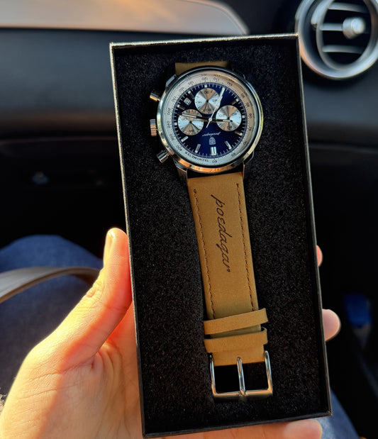 POEDAGAR 921 Montre de luxe pour homme, chronographe étanche de haute qualité, en cuir, à quartz, décontractée