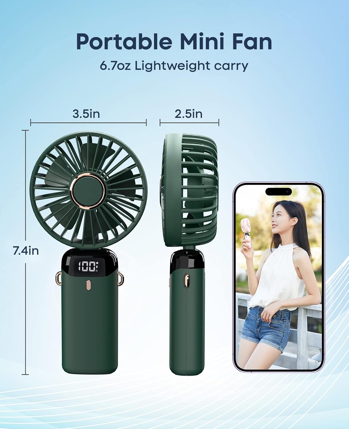 Mini Ventilateur Portable Rechargeable – Fraîcheur Instantanée Partout