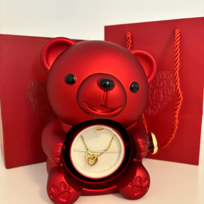 🎁 Teddy Love Box – Le Cadeau Parfait + Collier Inclus !