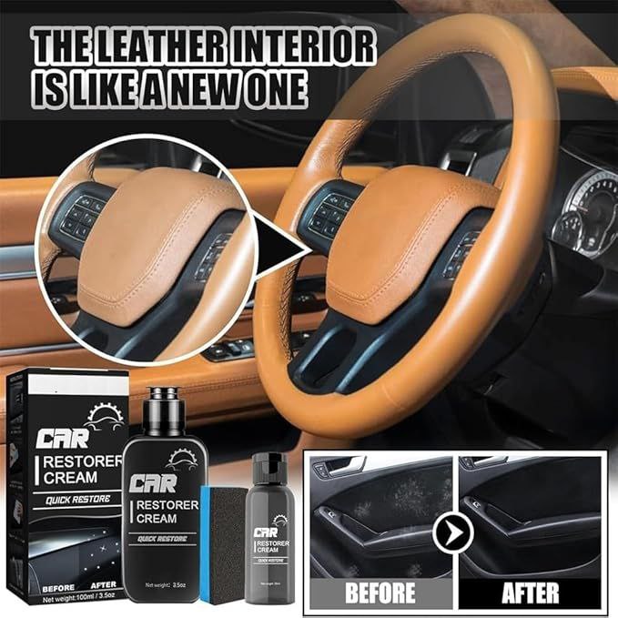 Car Restorer Cream كريم إعادة لمعان الجلد والبلاستيك السيارة